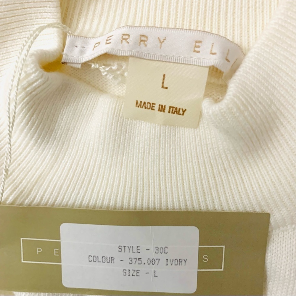 NWT PERRY ELLIS Crewneck Knit Sweater, ivory - Picture 5 of 5
